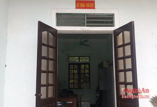 Phòng kế toán của UBND xã Hạnh Dịch, nơi bị trộm 