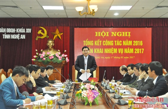 Đồng chí Nguyễn Đắc Vinh - Ủy viên Trung ương Đảng, Bí thư Tỉnh ủy chủ trì phiên làm việc