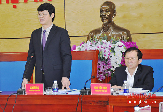 Đồng chí Lê Xuân Đại – Phó Chủ tịch UBND tỉnh chủ trì cuộc họp.