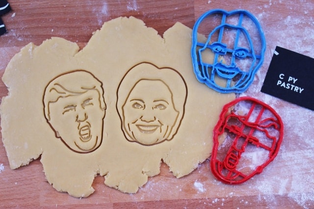 Khuôn làm bánh quy hình Donald Trump và Hillary Clinton. Ảnh: Etsy