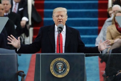 Tổng thống Mỹ Donald Trump trong lễ nhậm chức hôm 20/1. Ảnh: Reuters