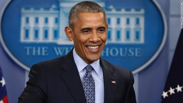 Tổng thống Obama tỏ ra lạc quan và trấn an người Mỹ về tương lai sắp tới. Ảnh: CNN. 