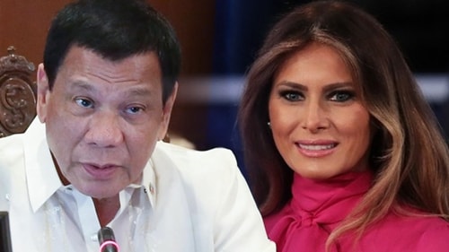 Tổng thống Philippines Rodrigo Duterte và Đệ nhất phu nhân Mỹ Melania Trump. Ảnh: Rappler