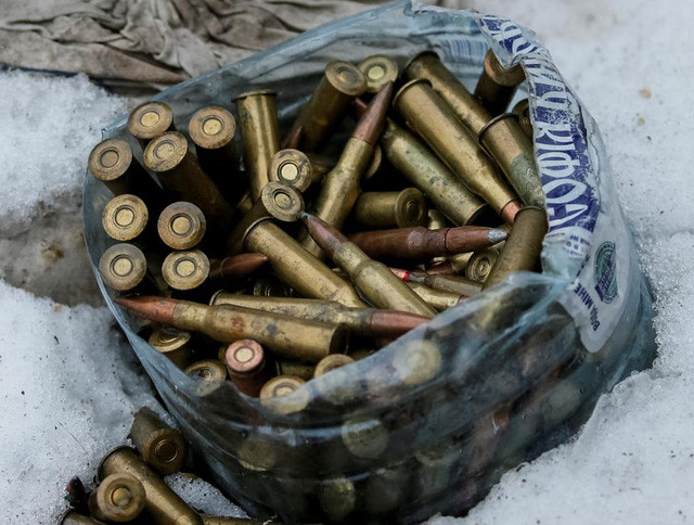 Một túi đạn của lực lượng chính phủ ở Đông Ukraine. (Ảnh: Reuters)
