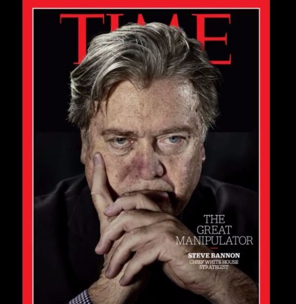 Tạp chí Time gọi Steve Bannon là “Kẻ mánh khóe vĩ đại”. Ảnh: Time