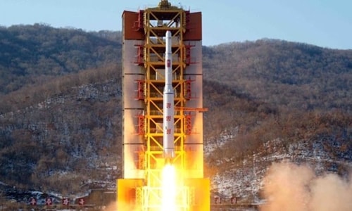 Một vụ phóng tên lửa của Triều Tiên. Ảnh: KCNA.