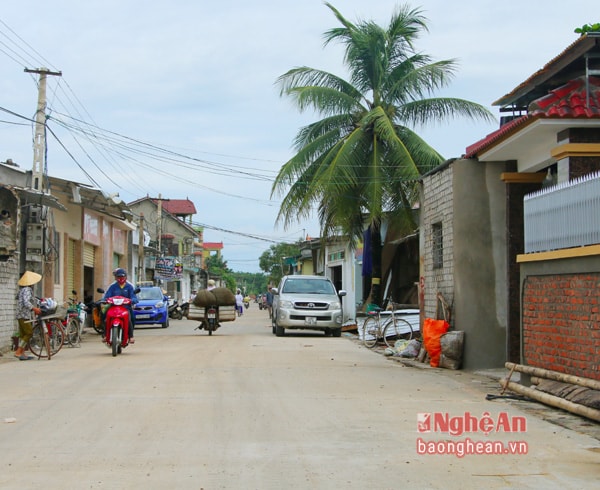 Đường bê tông kiên cố tại Làng nghề mộc Nam Thắng xã Quỳnh Hưng (Quỳnh Lưu) được tỉnh hỗ trợ kinh phí đầu tư.