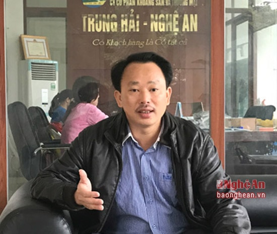 Ông Nguyễn Trung Hải, Chủ tịch HĐQT công ty Công ty CP Khoáng sản và Thương mại Trung Hải.