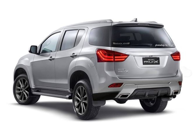 Đuôi xe Isuzu mu-X 2017 thể hiện phong cách thể thao mạnh mẽ