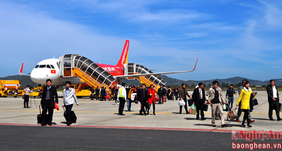 Đường bay Vinh - Đà Lạt do Vietjet khai thác luôn thu hút rất đông hành khách. Ảnh tư liệu.