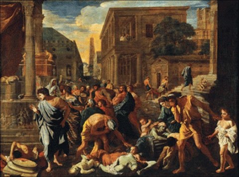 Bức hoạ “Bệnh dịch ở Ashdod” của Nicolas Poussin. Nguồn: Wikimedia Commons