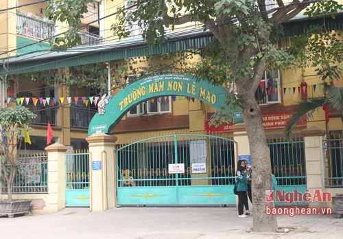 Trường mầm non Lê Mao - nơi có thông tin trẻ em bị bắt cóc. Ảnh Phương Thảo