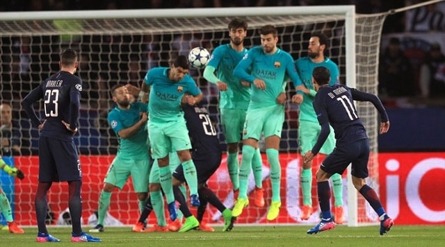 Pha ghi bàn của Di Maria trong chiến thắng 4 – 0 của PSG trước Barcelona ở trận đấu lượt đi cách đây 2 tuần. Ảnh: Internet.