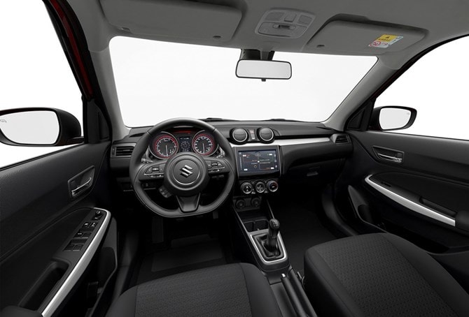 Bước sang thế hệ mới, Suzuki Swift bổ sung thêm công nghệ, tính năng giải trí. Cụ thể, trang bị tiêu chuẩn trên phiên bản sử dụng động cơ 1.2 lít, gồm có: vô lăng bọc da, LED chạy ban ngày, cửa sổ phía trước chỉnh điện, mâm xe 15 inch và hệ thống giải trí tích hợp radio, kết nối Bluetooth và dàn âm thanh 4 loa.
