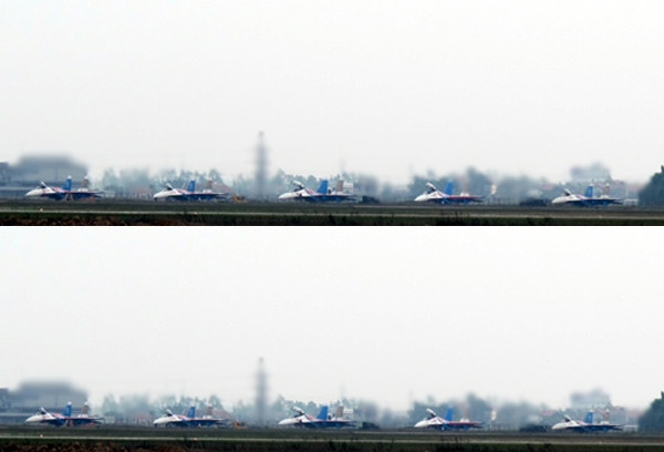 Theo dữ liệu của Bộ Quốc phòng Nga, 5 phi cơ của đội nhào lộn và máy bay vận tải quân sự cùng đội ngũ nhân viên kỹ thuật đã khởi hành từ sân bay Kubinka. Đáng chú ý là trong thời gian bay sẽ thực hiện ba chặng dừng tại Nga (Perm, Novosibirsk và khu vực Irkutsk), và sau đó thêm hai điểm dừng ở Trung Quốc và Việt Nam. Trong ảnh: Đội bay Tráng sĩ Nga tại Nội Bài năm 2013.