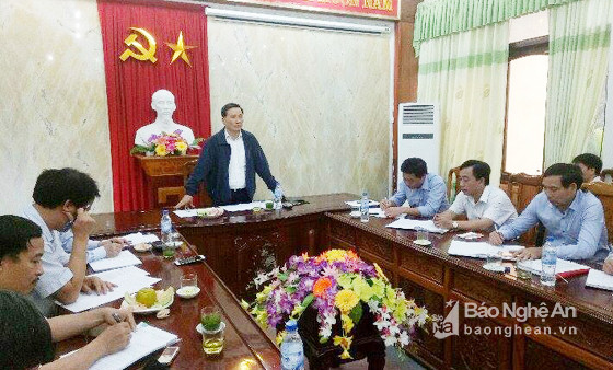 Đồng chí Lê Quang Huy - Phó Bí thư Tỉnh ủy kết luận tại buổi làm việc.