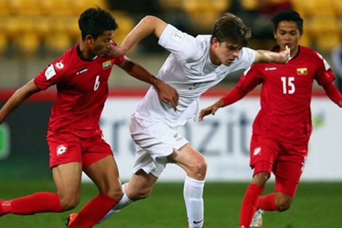 New Zealand (trắng) từng thắng U20 Myanmar 5-1 ở VCK U20 World Cup 2015. Ảnh: Internet. 