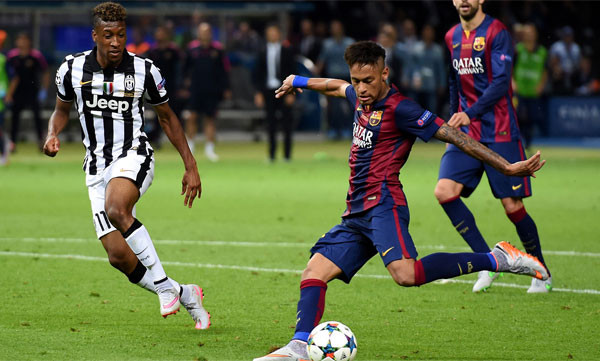 Neymar ghi bàn ấn định chiến thắng 3-1 cho Barca trong trận chung kết Champions League 2014/2015 với Juventus.