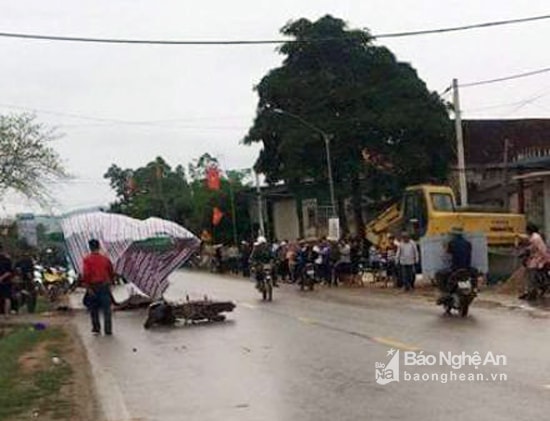 Hiện trường nguyên nhân vụ tai nạn. Ảnh: Hồng Hải