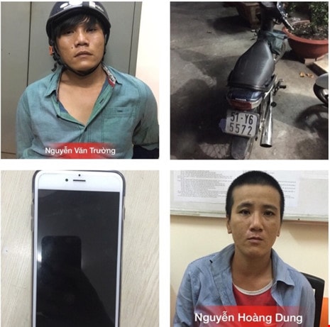 Nguyễn Văn Trường, Nguyễn Hoàng Dung và tang vật.