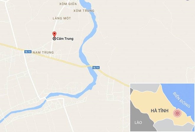 Chấm đỏ là vị trí gần nơi xảy ra tai nạn. Ảnh: Google Maps.
