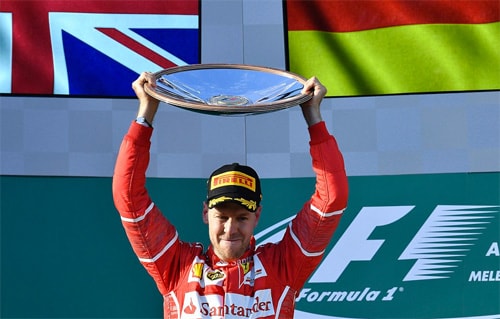 Chiến thắng của Vettel được đánh giá là bất ngờ. Ảnh: AFP.