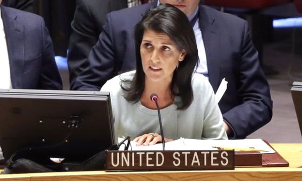 Đại sứ Mỹ tại Liên Hợp quốc Nikki Haley. Ảnh: AP