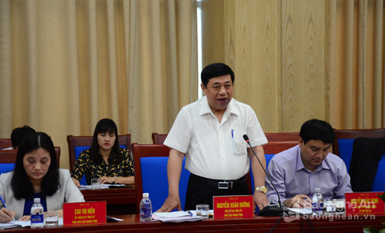 Đồng chí Nguyễn Xuân Đường- Chủ tịch UBND tỉnh phát biểu
