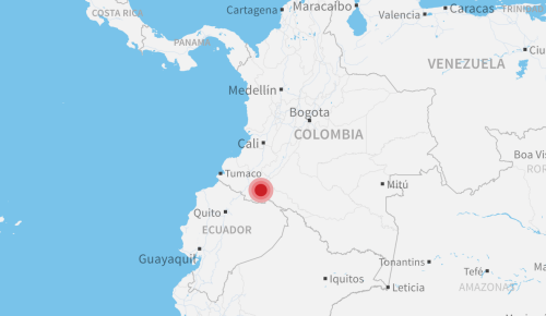 Vị trí vụ lở đất tại Colombia. Đồ hoạ: CNN