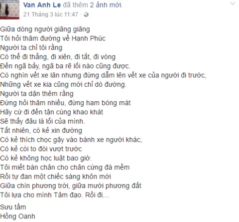 Vợ đại gia đăng thơ ý nghĩa sâu cay mỉa mai tình địch