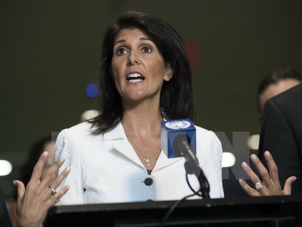 Đại sứ Mỹ tại Liên hợp quốc Nikki Haley. (Nguồn: AFP/TTXVN)