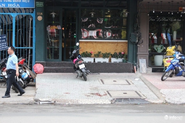 Hiện trường nơi nạn nhân rơi xuống.