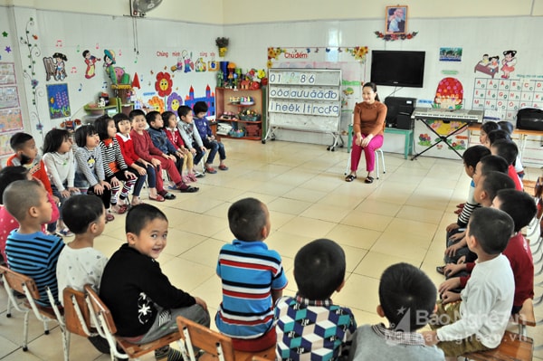 Trường Mầm non Hưng Đạo (Hưng Nguyên) đạt chuẩn quốc gia. Ảnh: P.V.T