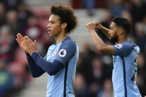 Leroy Sane cho thấy sự sắc sảo trong dứt điểm khi ghi chín bàn chỉ sau 16 pha dứt điểm trúng khung thành cho Man City. Ảnh: Reuters.