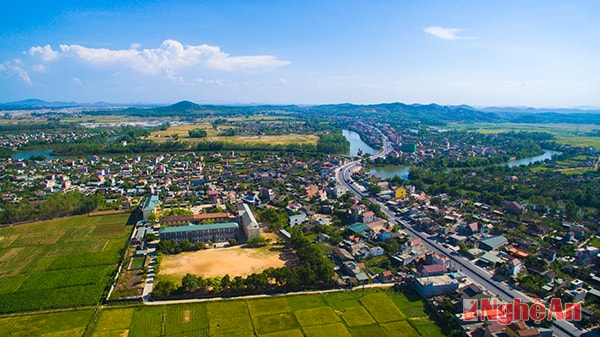 Thị xã Hoàng Mai chia tách khỏi huyện Quỳnh Lưu 4 năm trước, đang tập trung xây dựng cơ sở hạ tầng. Ảnh tư liệu