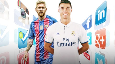 Ronaldo ăn đứt Messi trên mạng xã hội.