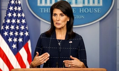 Đại sứ Mỹ tại Liên Hợp Quốc Nikki Haley. Ảnh: Reuters.