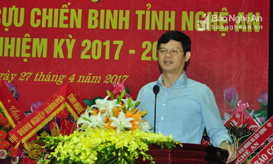 Đồng chí Lê Xuân Đại - Ủy viên BTV Tỉnh ủy, Phó Chủ tịch Thường trực UBND tỉnh phát biểu đánh giá cao kết quả hoạt động của Hội doanh nghiệp cựu chiến binh; đồng thời đề nghị các doanh nghiệp tiếp tục đổi mới, nâng cao năng lực điều hành, quản lý