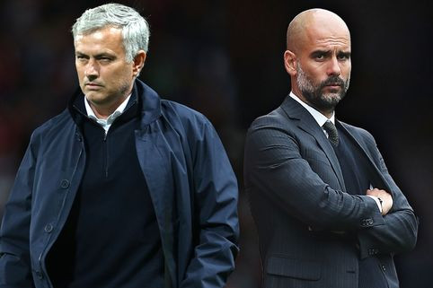 Jose Mourinho (trái) đang muốn trả Pep Guardiola món nợ ở lượt đi. Ảnh: Internet