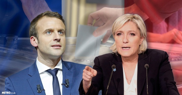 Hai ứng viên vào vòng 2 cuộc bầu cử Tổng thống Pháp: Bà Marine Le Pen (phải) và ông Emmanuel Macron (trái). Ảnh: Getty
