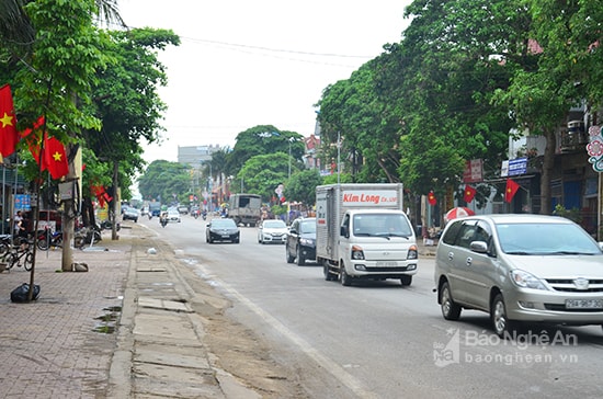 Trung tâm thị xã Thái Hòa. Ảnh: Thành Duy