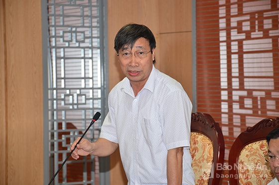 Phó Giám đốc Sở NN&PTNT phát biểu tại cuộc làm việc. Ảnh: Thành Duy