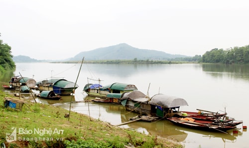Trên sông Lam từ thượng nguồn cho tới cửa sông vẫn còn tồn tại nhiều làng chài mưu sinh với nghề sông nước. Do cuộc sống lênh đênh trên thuyền, trẻ em ở các làng chài không chỉ thiệt thòi trong việc vui chơi, mà nguy hiểm còn luôn rình rập, đe dọa đến tính mạng. Ảnh: Huy Thư
