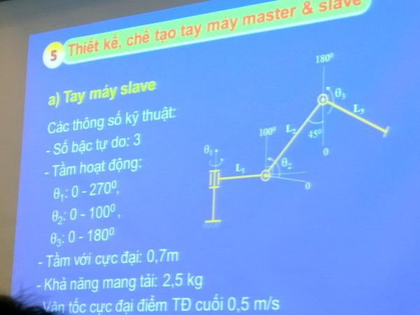 Cấu tạo cánh tay robot slave của ThS Điệp