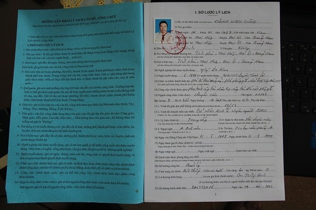 hồ sơ cán bộ, khai man, lý lịch