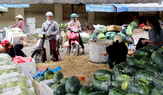 Hoạt động kinh doanh tại Chợ đầu mối - TP Vinh. Ảnh: Nguyên Sơn