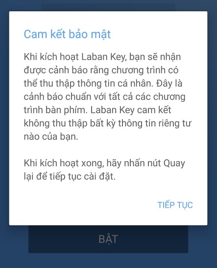 Cam kết không thu thập dữ liệu cá nhân của Laban Key - Ảnh chụp màn hình