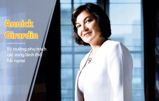 Bà Annick Girardin, 53 tuổi, thuộc Đảng Xã hội làm Bộ trưởng phụ trách các vùng lãnh thổ hải ngoại.