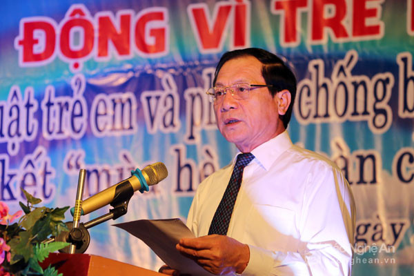 Đồng chí PCT UBND tỉnh Lê Minh Thông phát biểu chỉ đạo tại Lễ phát động. Ảnh: Mỹ Hà