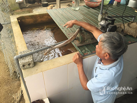 Người dân các xã ngoại thành TP Vinh hàng ngày phải sử dụng nguồn nước nhiễm bẩn để sinh hoạt. Ảnh: Võ Huyền.